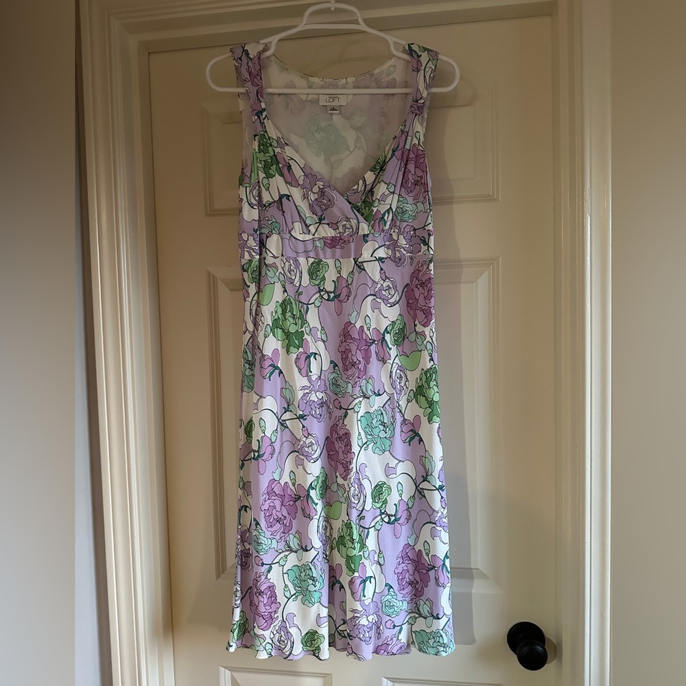 Ann Taylor Loft Y2K Floral Dress, size 4